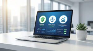 Website audit 2026 checklist showing legal compliance, cybersecurity protection, UX performance speed, and conversion optimization for modern business websites